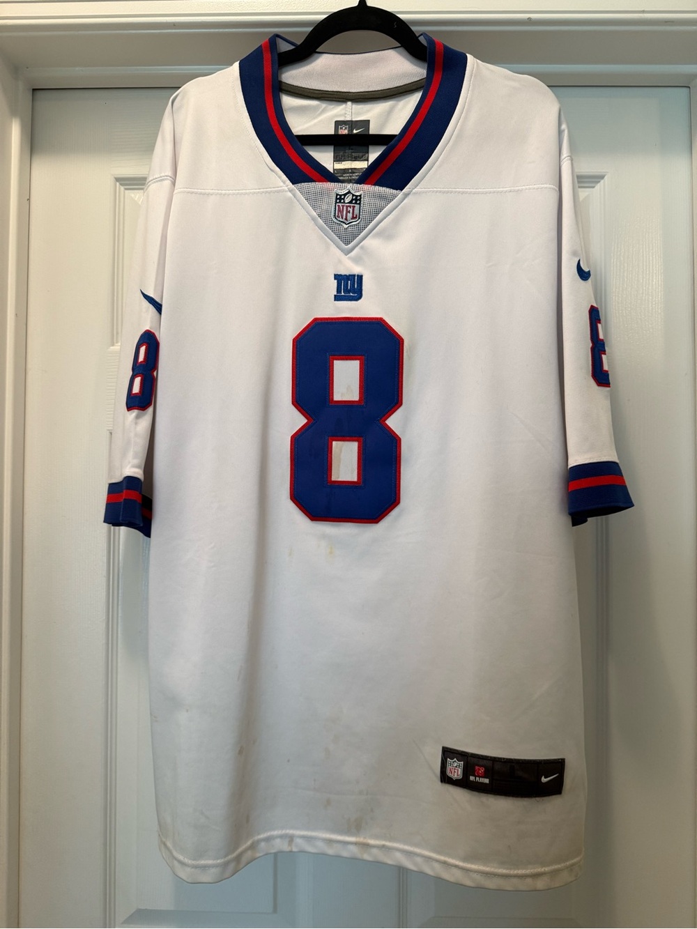 NFL White Football Jersey with Black Nike and League Patch